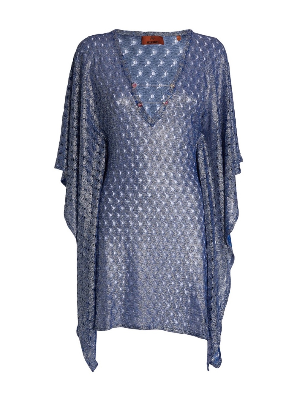 NWT Missoni Sheer Blue Knit V-Neck Cover-Up